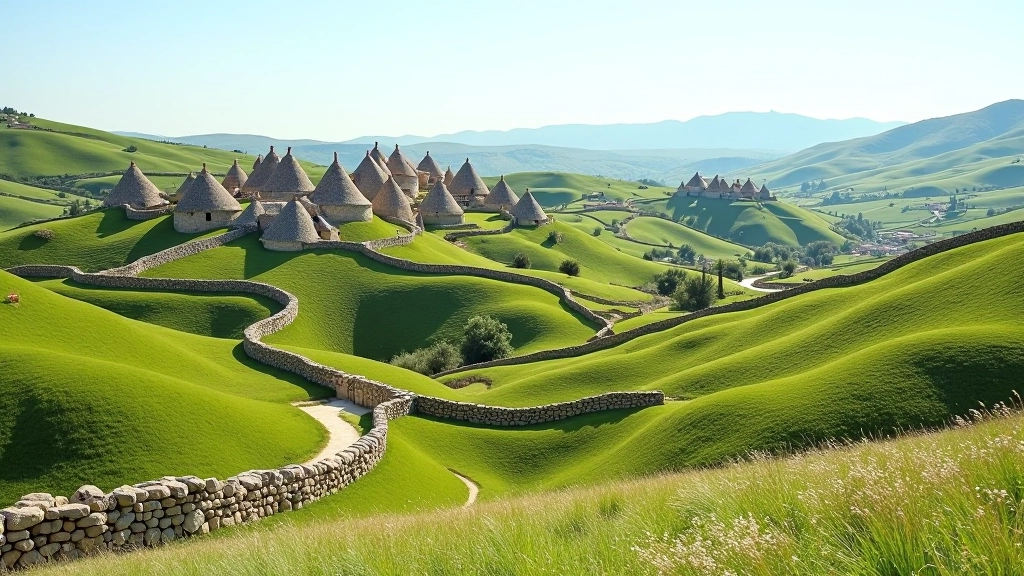 Paesaggio della Valle d'Itria con trulli